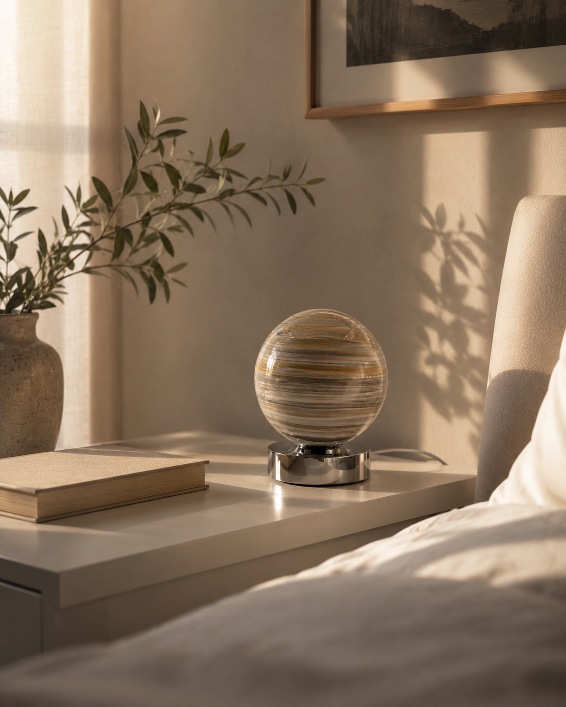 Glass Orb Table Lamp