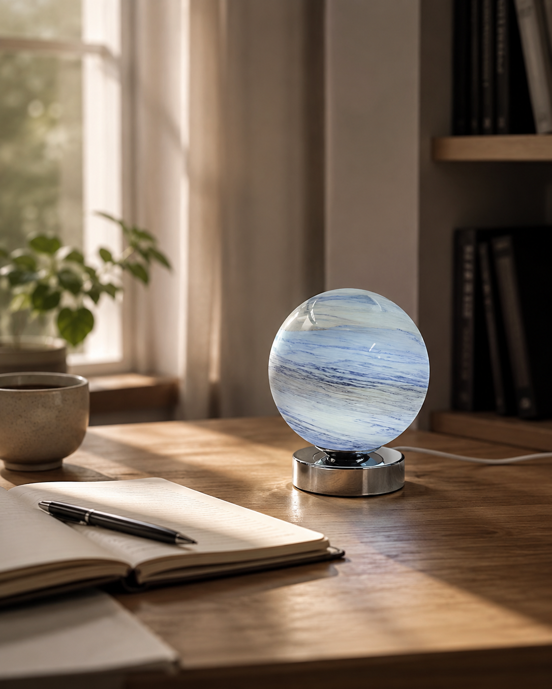 Glass Orb Table Lamp