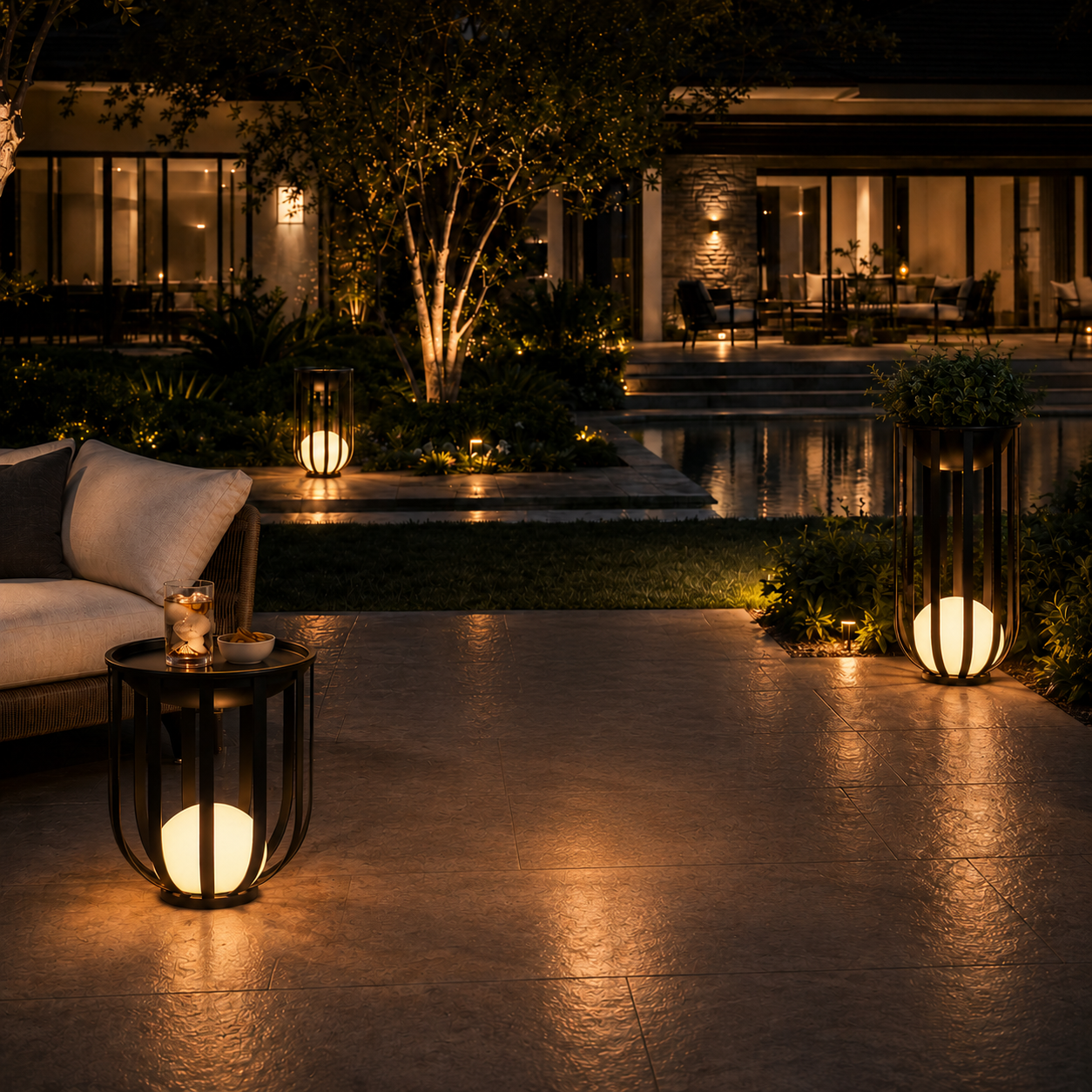 Outdoor Solar Plant Table