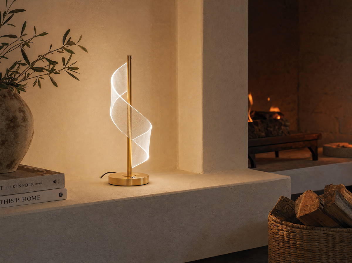 Helix Brass Table Lamp