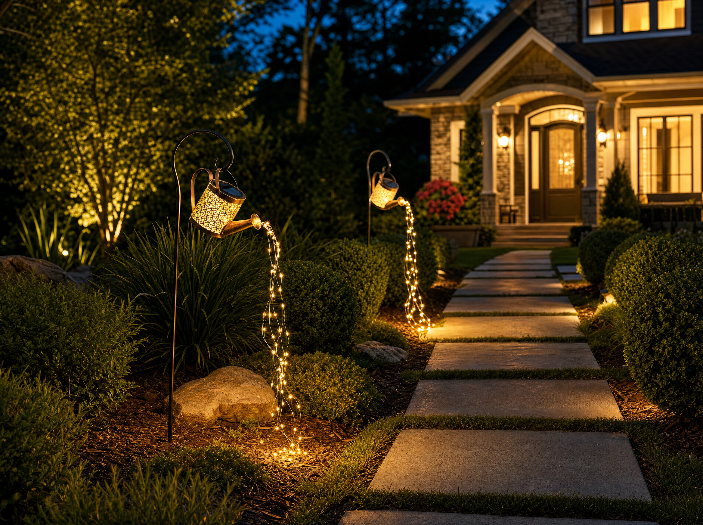 Solar Fairy Light Watering Can