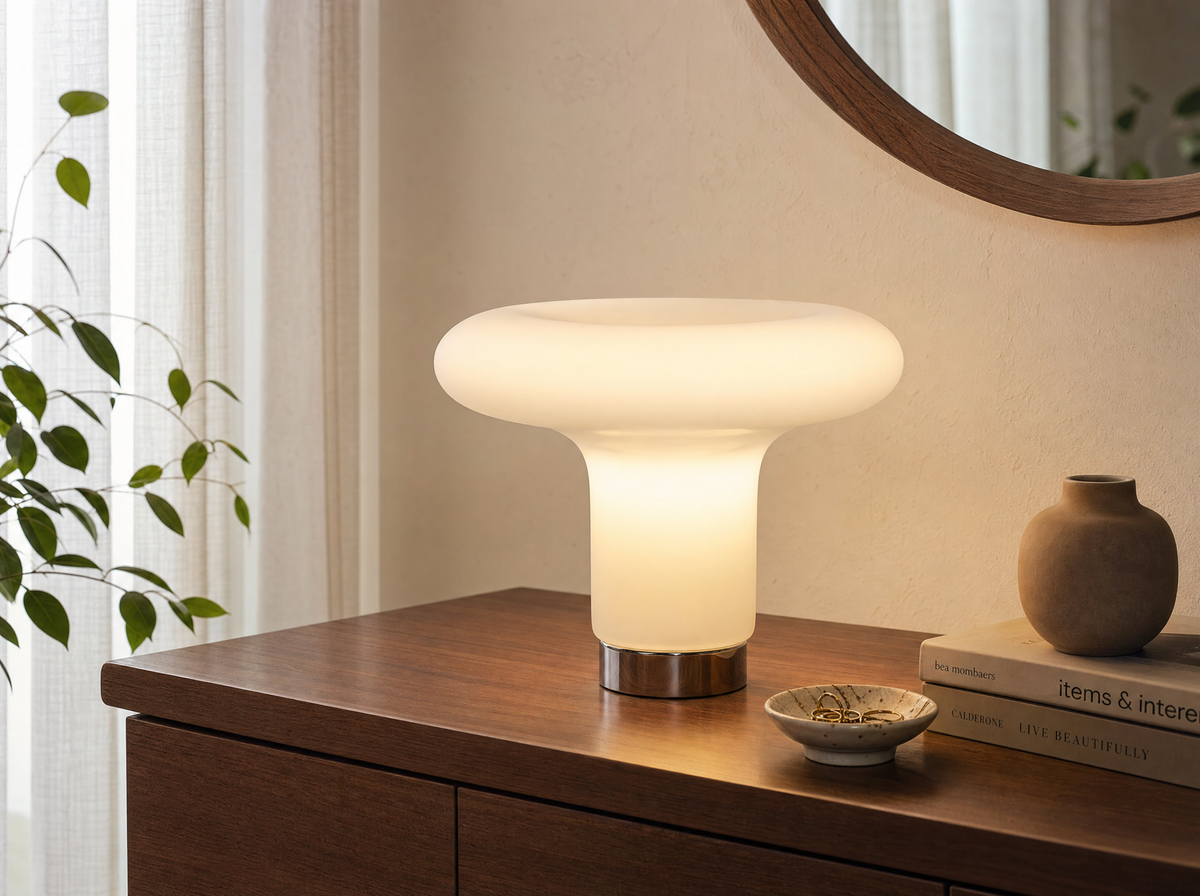 Frosted Glass Mushroom Lamp