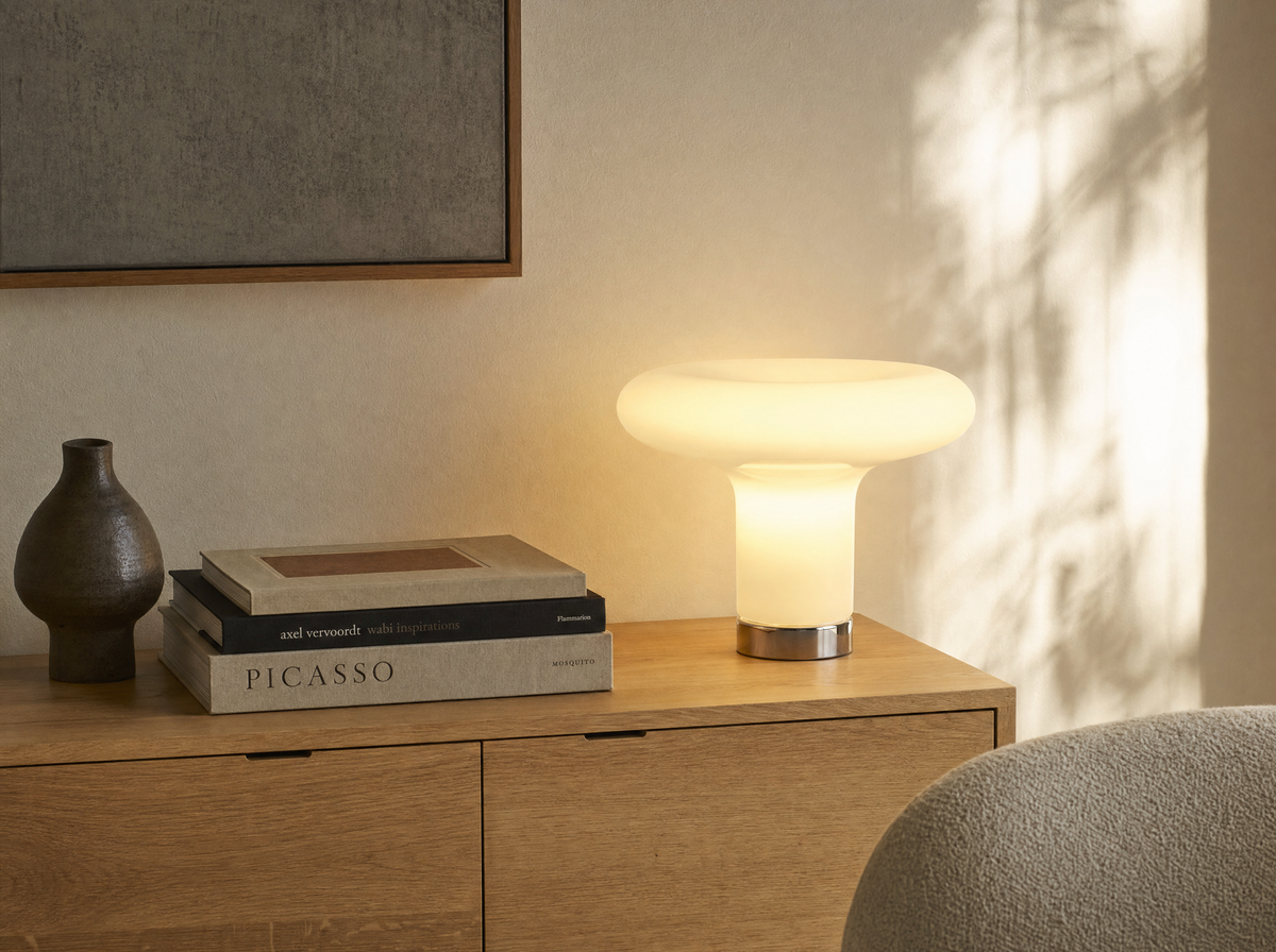 Frosted Glass Mushroom Lamp