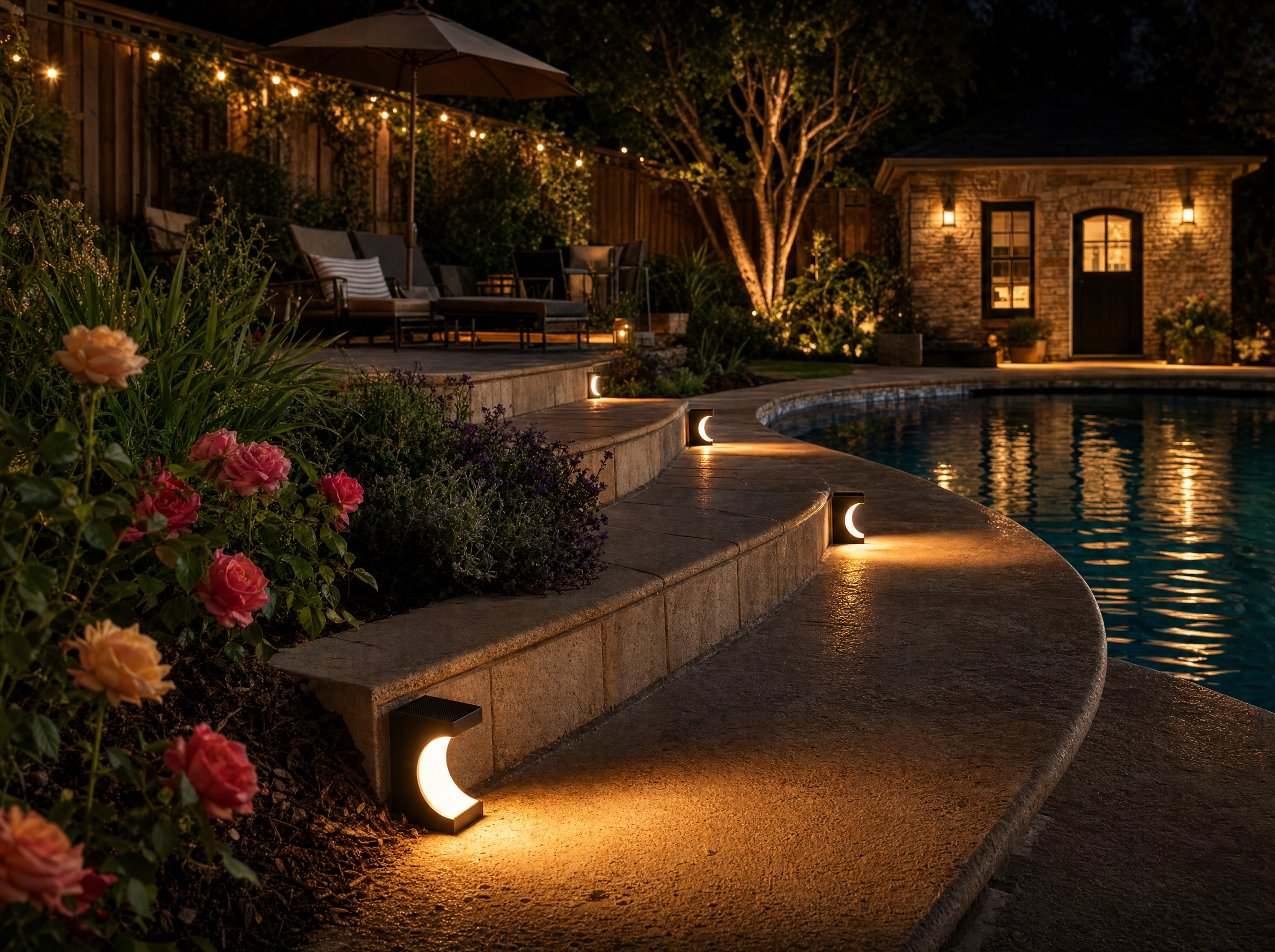 Solar Crescent Step Lights | 2 Pack