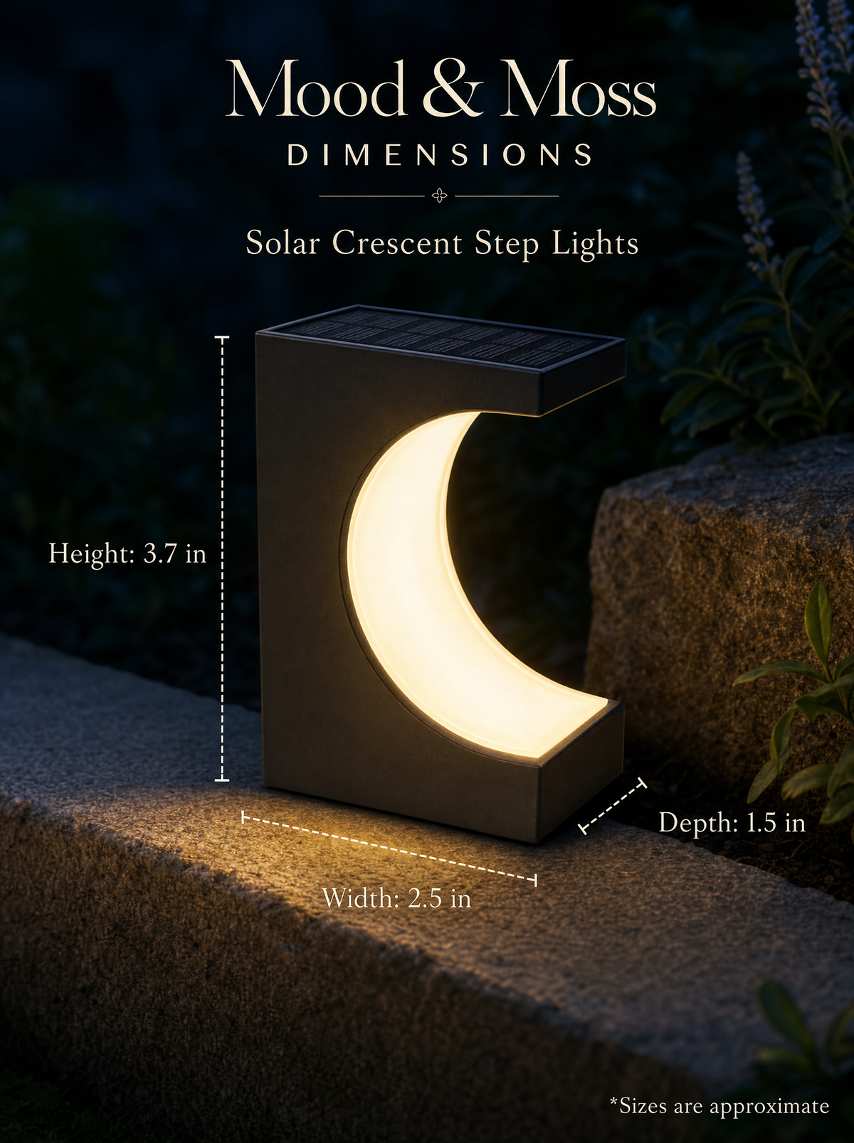 Solar Crescent Step Lights | 2 Pack