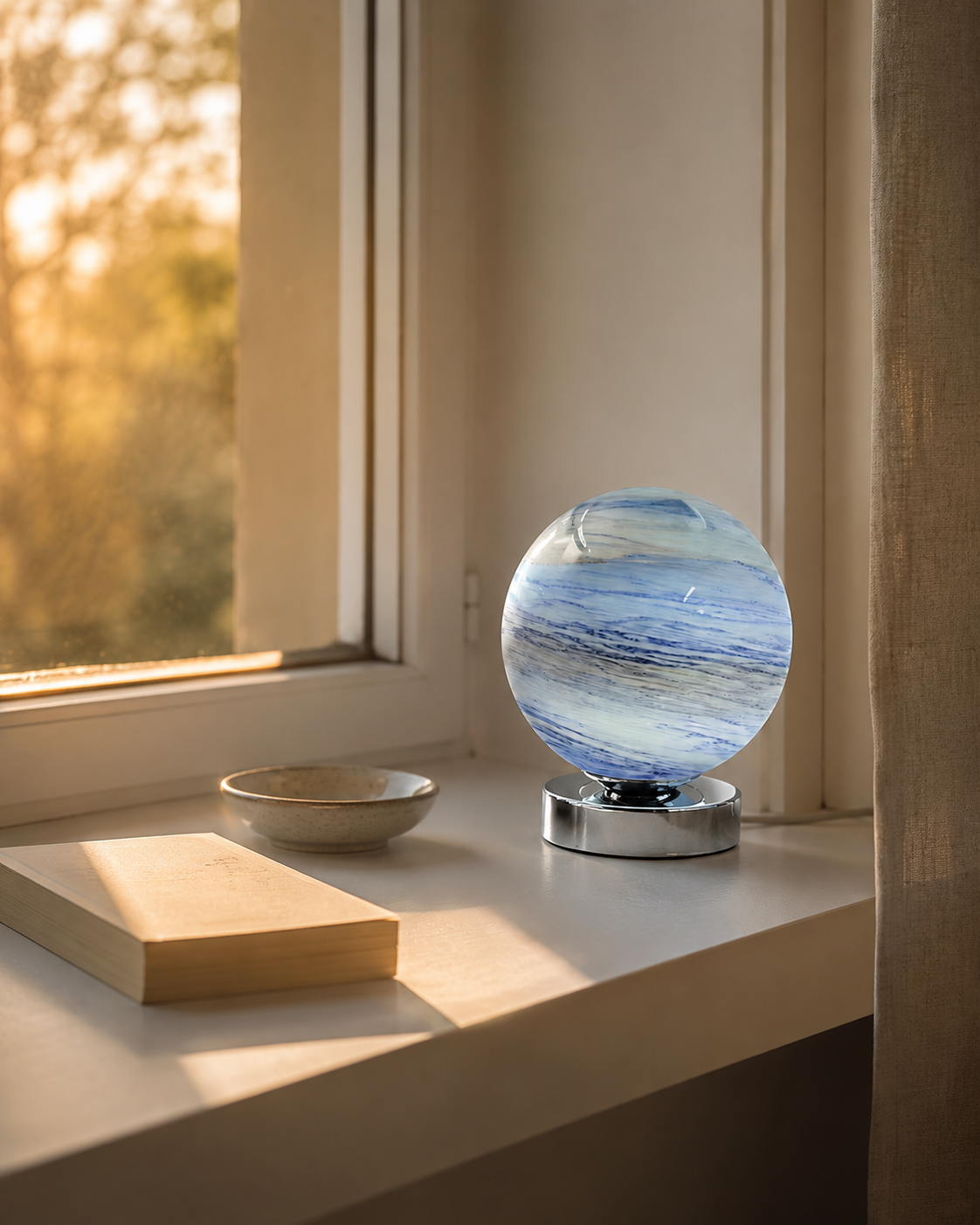 Glass Orb Table Lamp