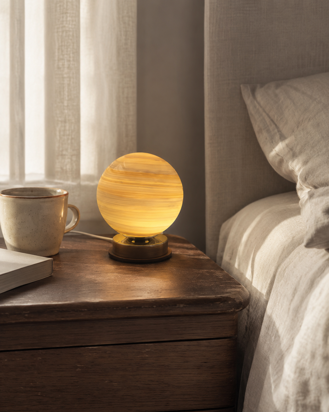 Glass Orb Table Lamp