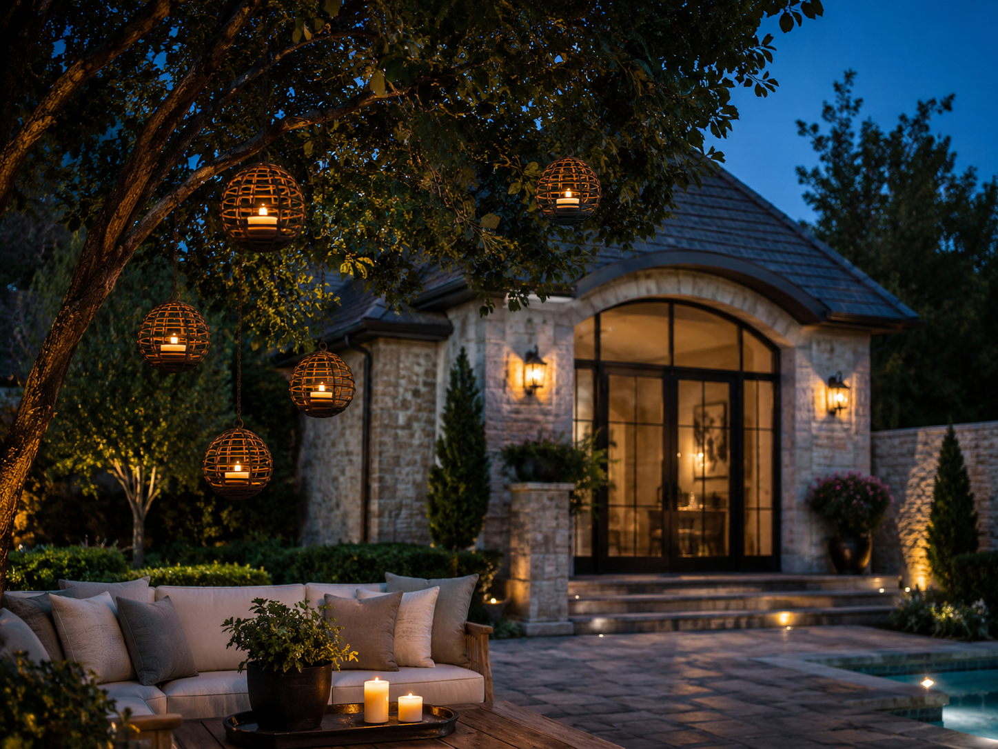 Solar Iron Sphere Lanterns