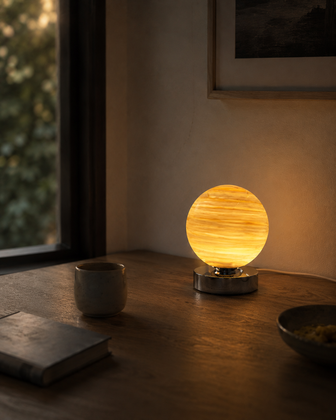 Glass Orb Table Lamp