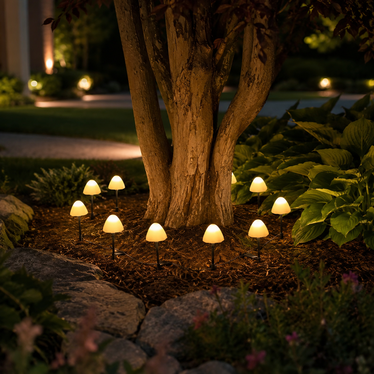 Solar Mushroom Garden Lights