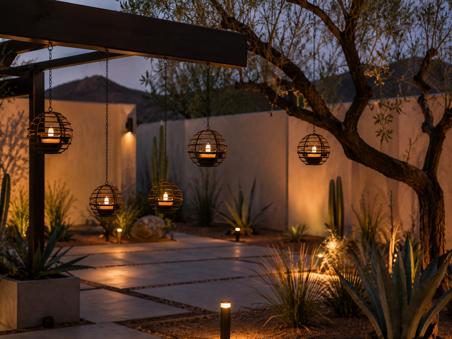 Solar Iron Sphere Lanterns