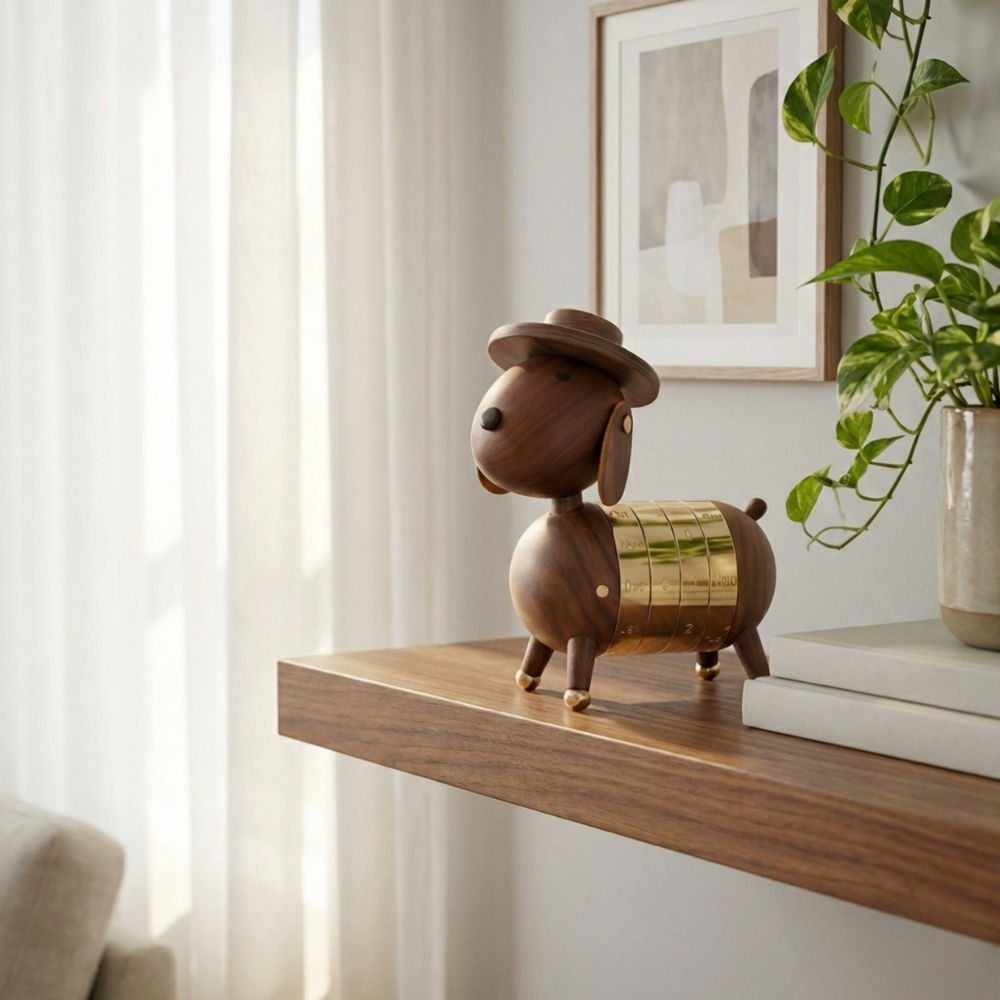Wooden Dog Perpetual Calendar | Desk Decor for Dog Lovers| Mood & Moss