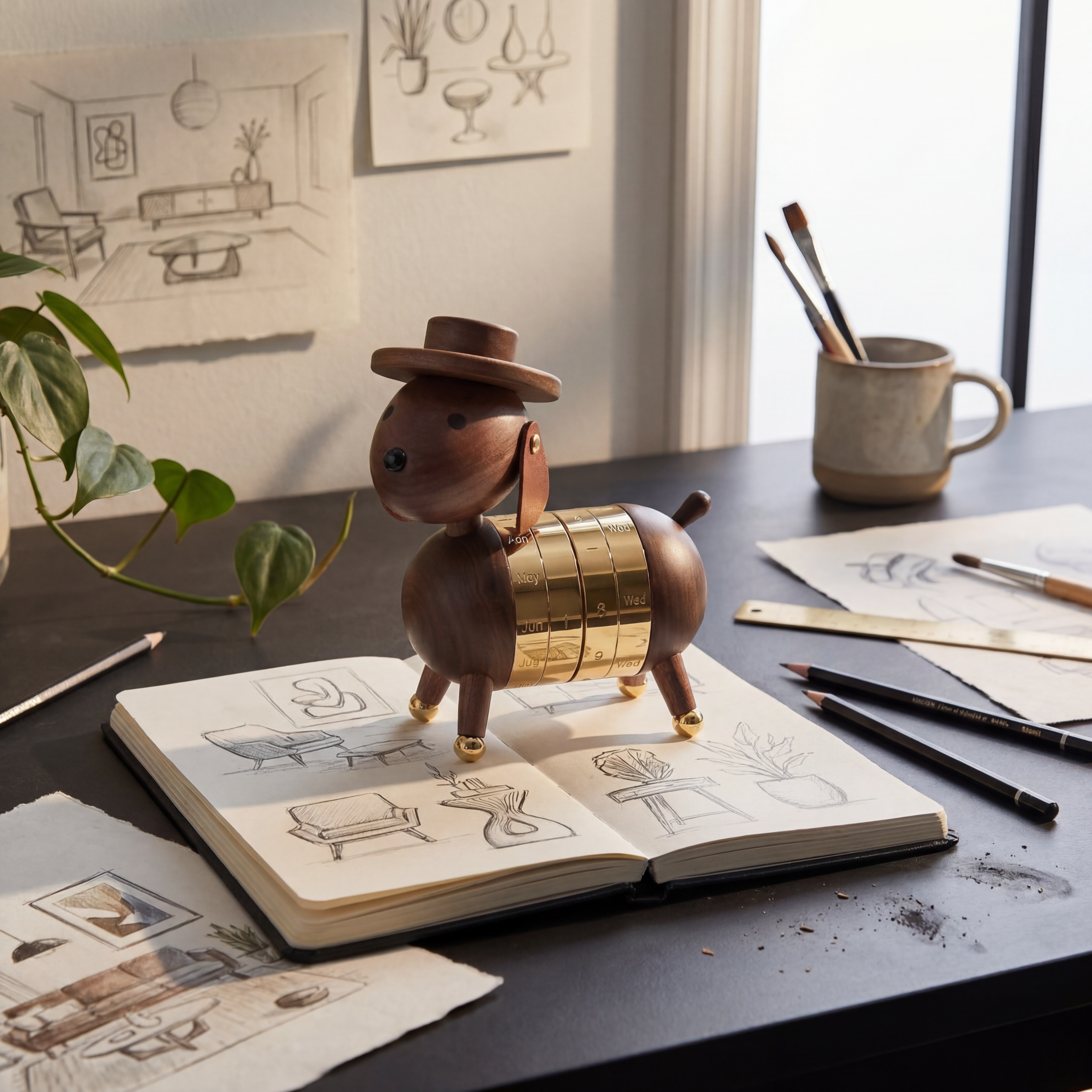 Wooden Dog Calendar
