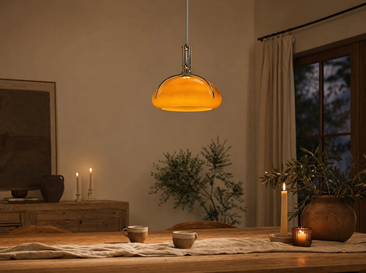 Amber Dome Pendant Light