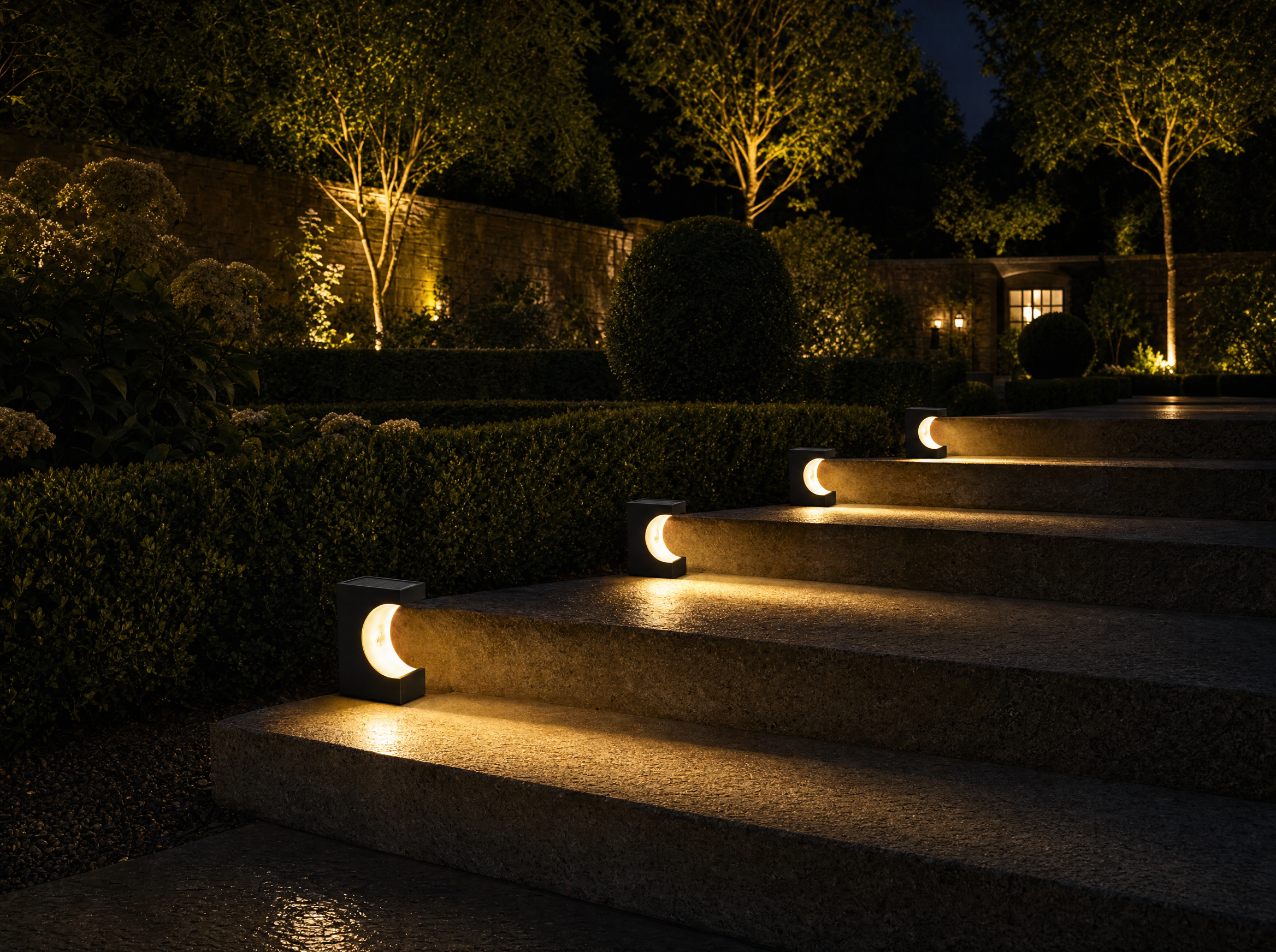 Solar Crescent Step Lights | 2 Pack