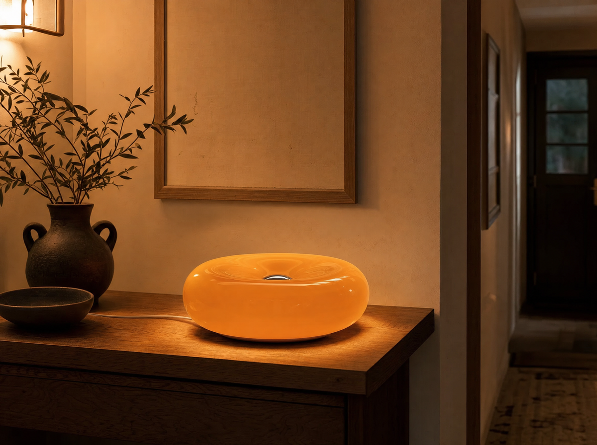 Blown Glass Donut Lamp