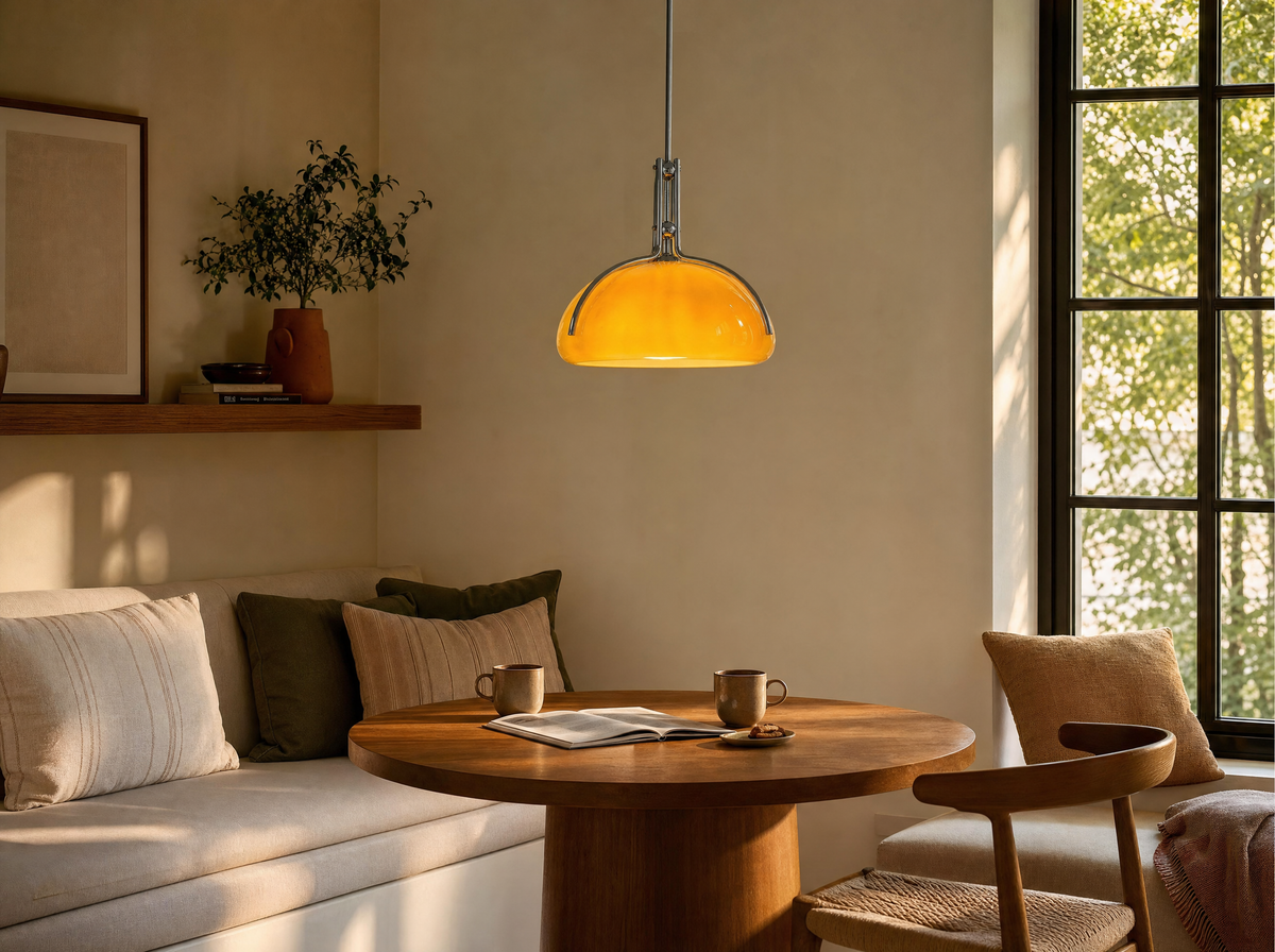 Amber Dome Pendant Light