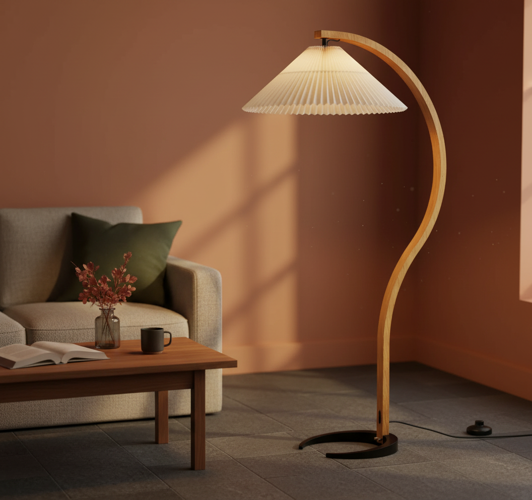 Vintage Wave Arc Floor Lamp