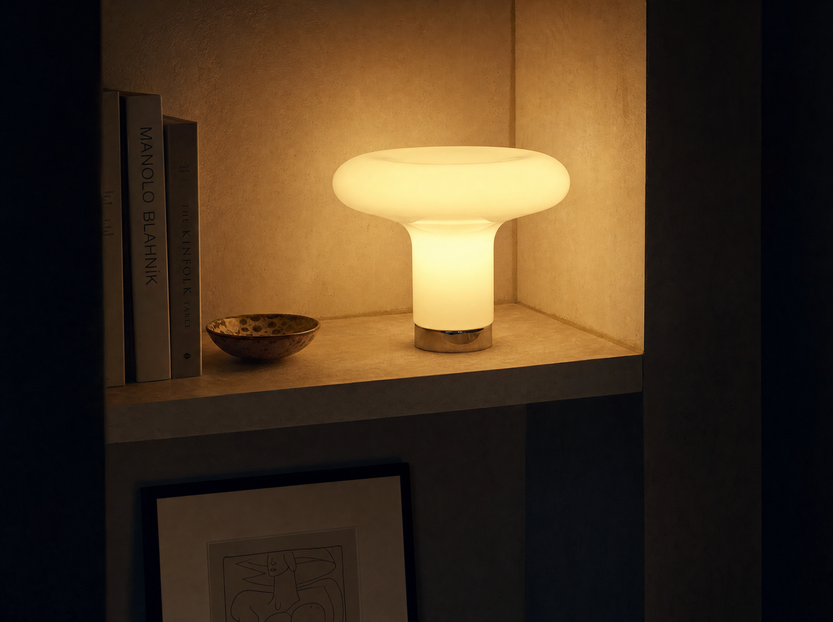 Frosted Glass Mushroom Lamp
