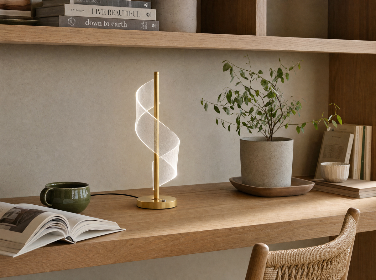 Helix Brass Table Lamp