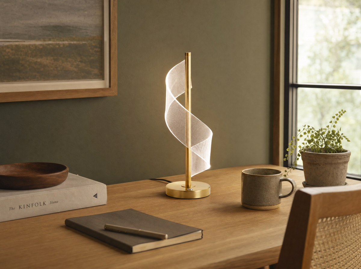 Helix Brass Table Lamp