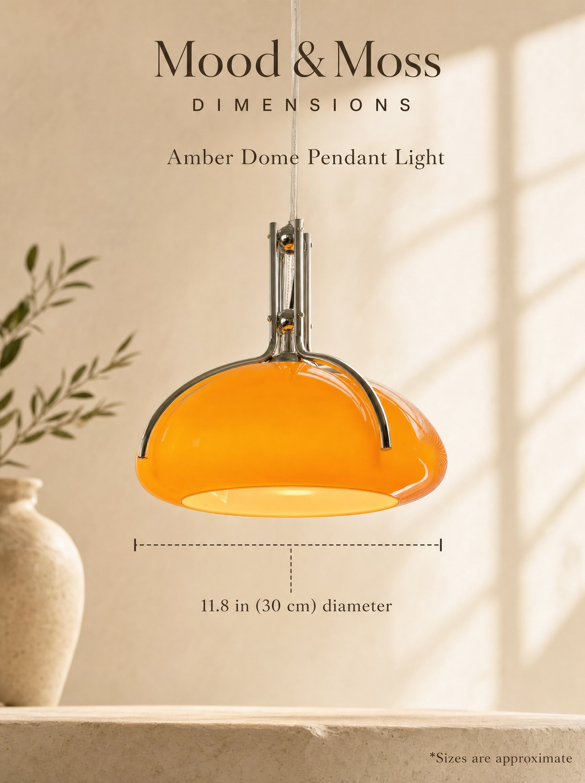 Amber Dome Pendant Light