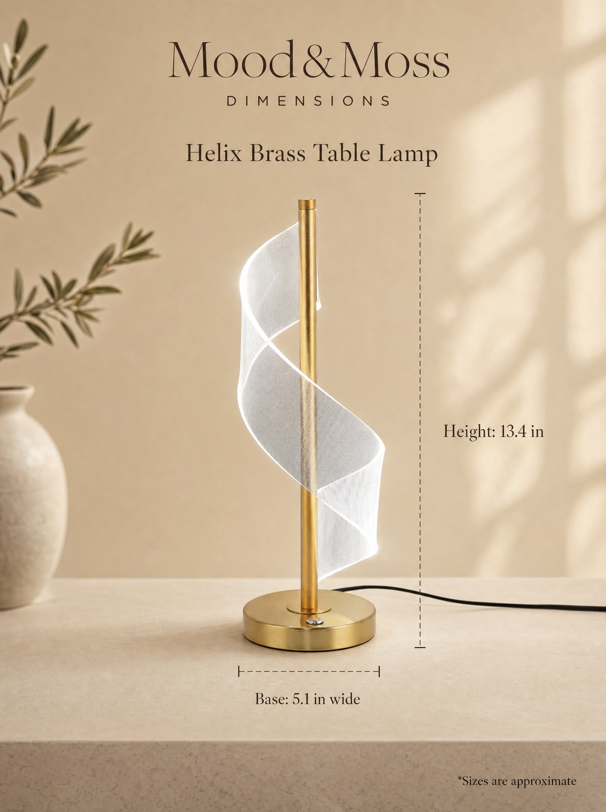 Helix Brass Table Lamp