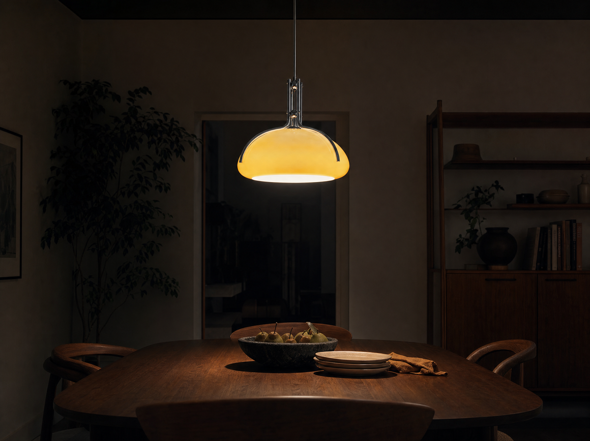 Amber Dome Pendant Light